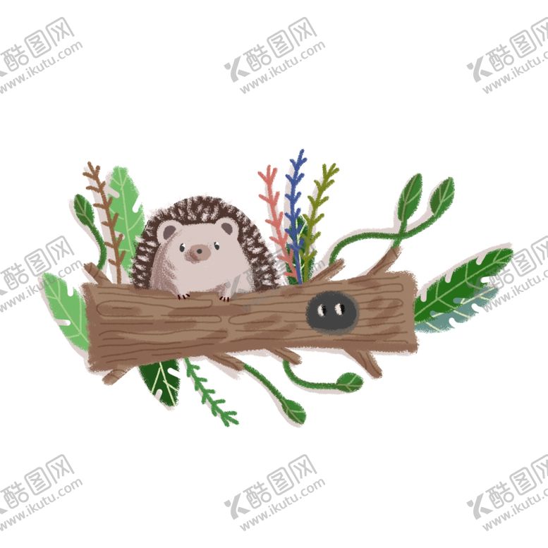 编号：70581306151702357513【酷图网】源文件下载-卡通森林刺猬插画