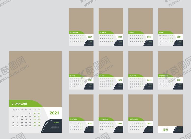 编号：77746510051455266628【酷图网】源文件下载-2021年日历
