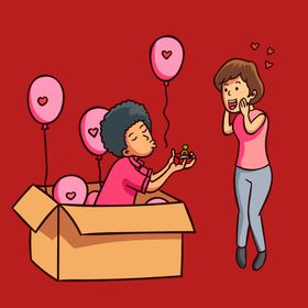 手绘情侣恋人爱男女卡通