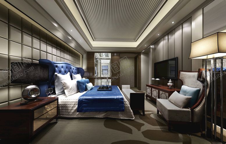 编号：49425810081253029405【酷图网】源文件下载-后现代卧室家装卧室效果