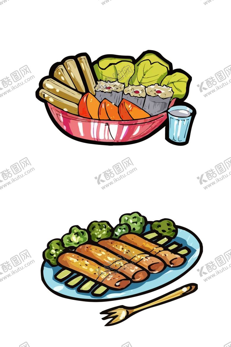 编号：46626812010332187085【酷图网】源文件下载-火锅春卷美食