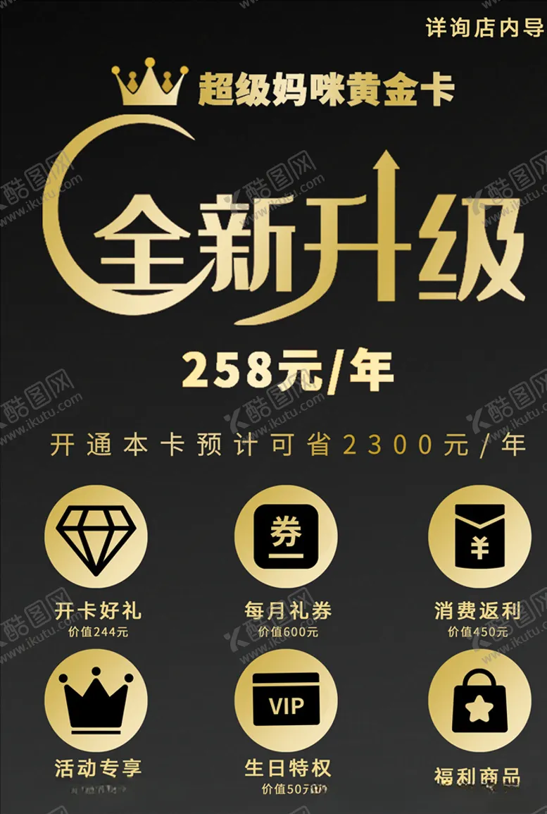 编号：76390007011552127246【酷图网】源文件下载-母婴店超级妈咪黄金会员卡