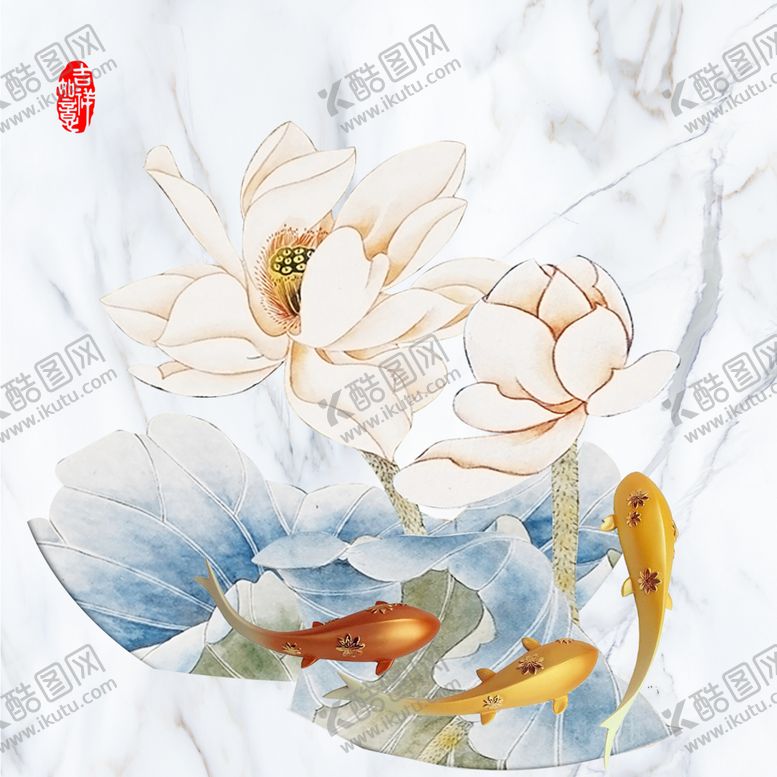 编号：56629309210653098264【酷图网】源文件下载-方形荷花玄关