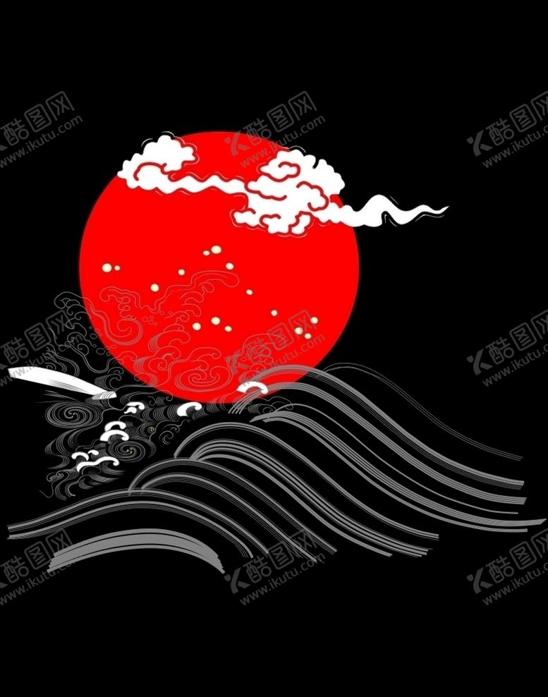 编号：51157605121609078975【酷图网】源文件下载-太阳祥云萦绕矢量图