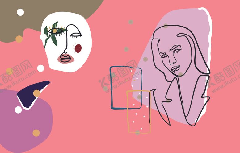 编号：67520709291322429111【酷图网】源文件下载-简笔女人像