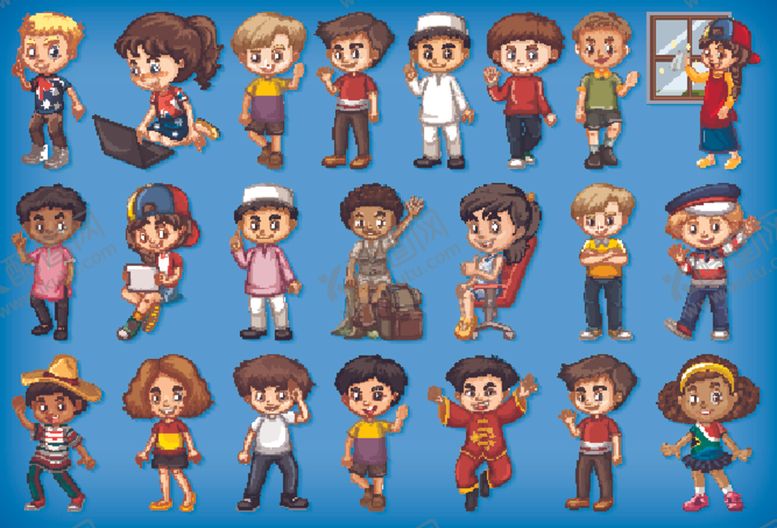 编号：18835010031041338604【酷图网】源文件下载-矢量儿童集合