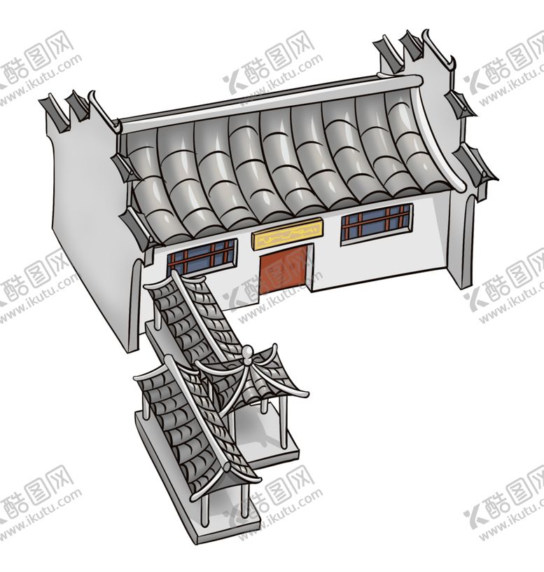 编号：39433506252104103860【酷图网】源文件下载-手绘古建筑