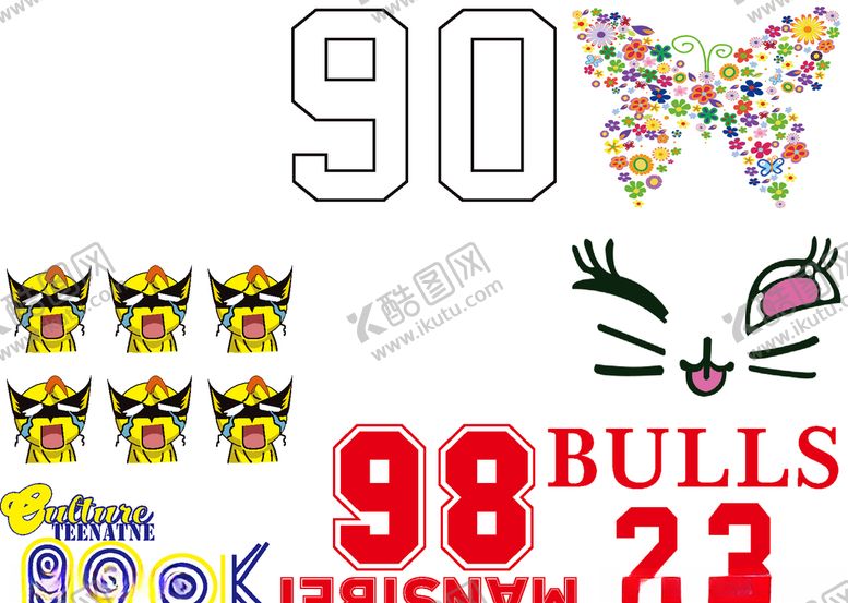 编号：18568210281804116691【酷图网】源文件下载-队服数字猫蝴蝶闪电侠