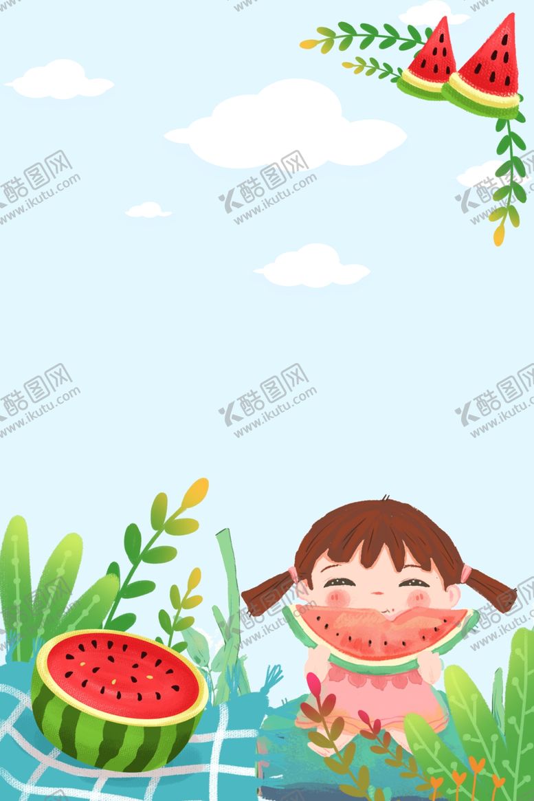 编号：89026606241037191739【酷图网】源文件下载-吃西瓜