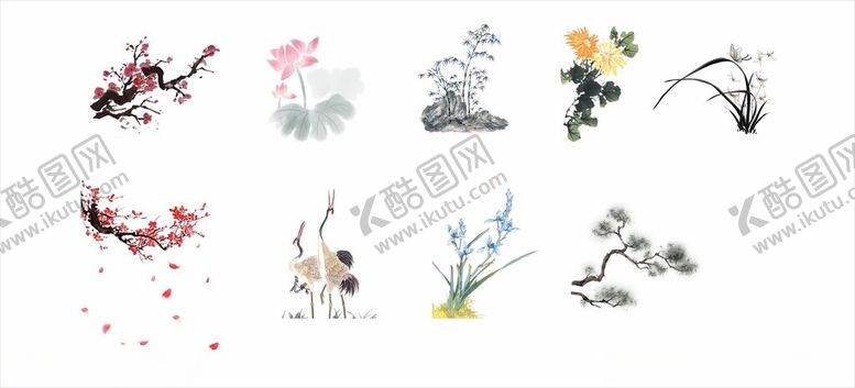 编号：78894702130601118016【酷图网】源文件下载-梅兰竹菊