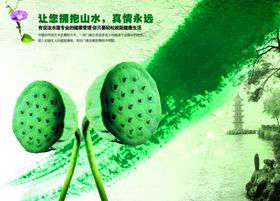 品质生活绿色莲蓬房地产宣传海报