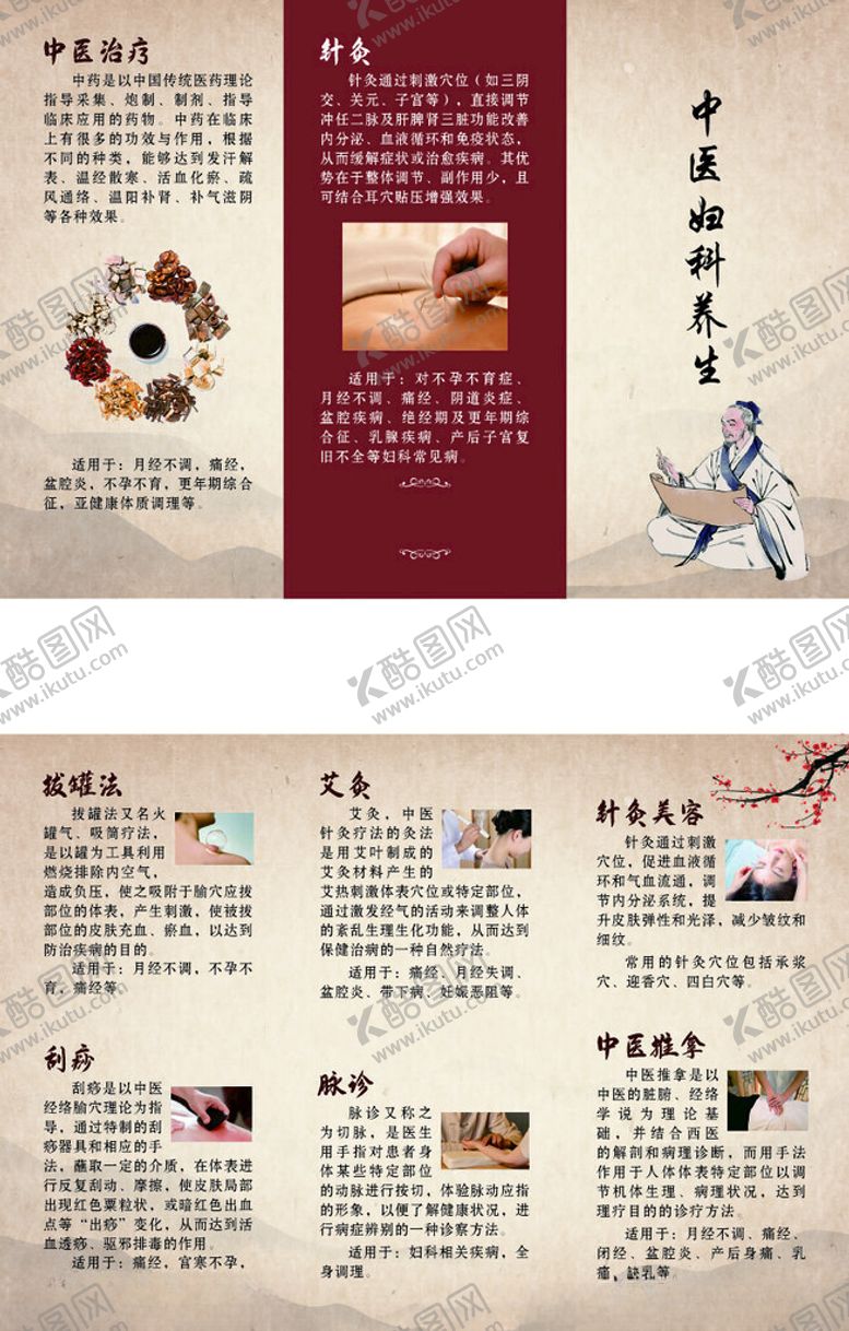 编号：72462711022018461655【酷图网】源文件下载-中医妇科养生三折页