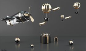 C4D模型黑金风格电商立体场景