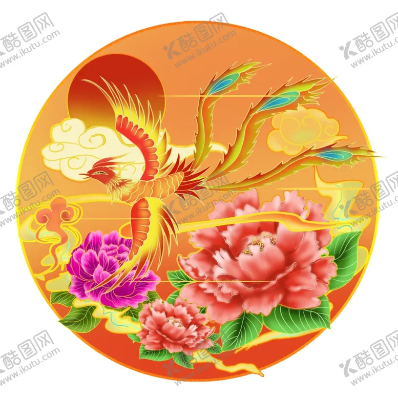 编号：83865702100741278700【酷图网】源文件下载-国潮烫金凤凰