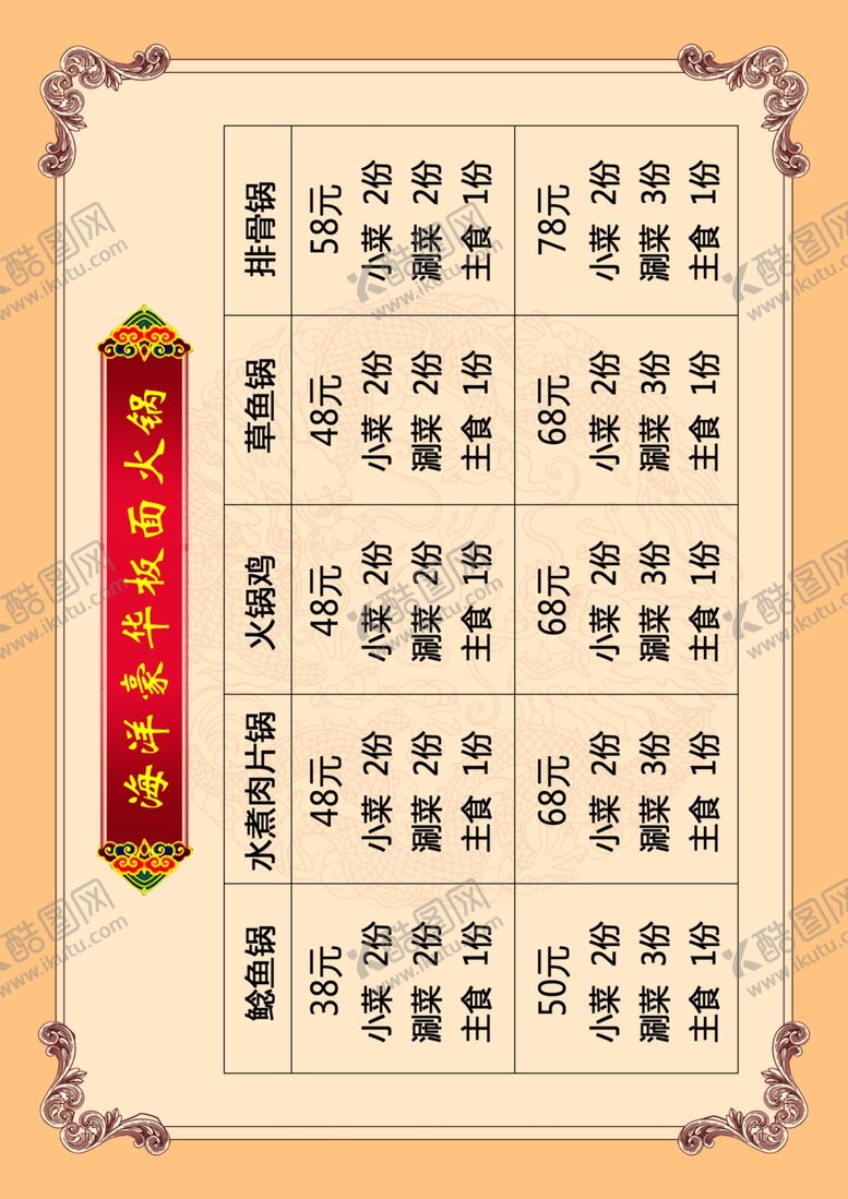 编号：97909006181343443491【酷图网】源文件下载-板面价格单