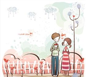 手绘情侣
