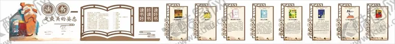 编号：73344812130642579783【酷图网】源文件下载-读书文化墙