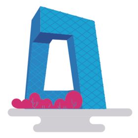 创意城市地标建筑物插画