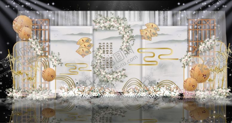 编号：49648010170920445393【酷图网】源文件下载-新中式婚礼留影区