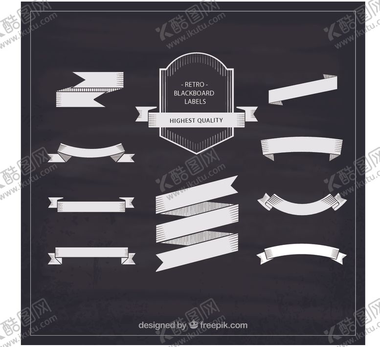 编号：43868510072051424811【酷图网】源文件下载-复古黑板标签