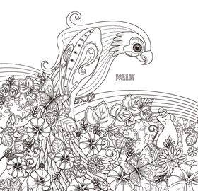 矢量动物植物线稿