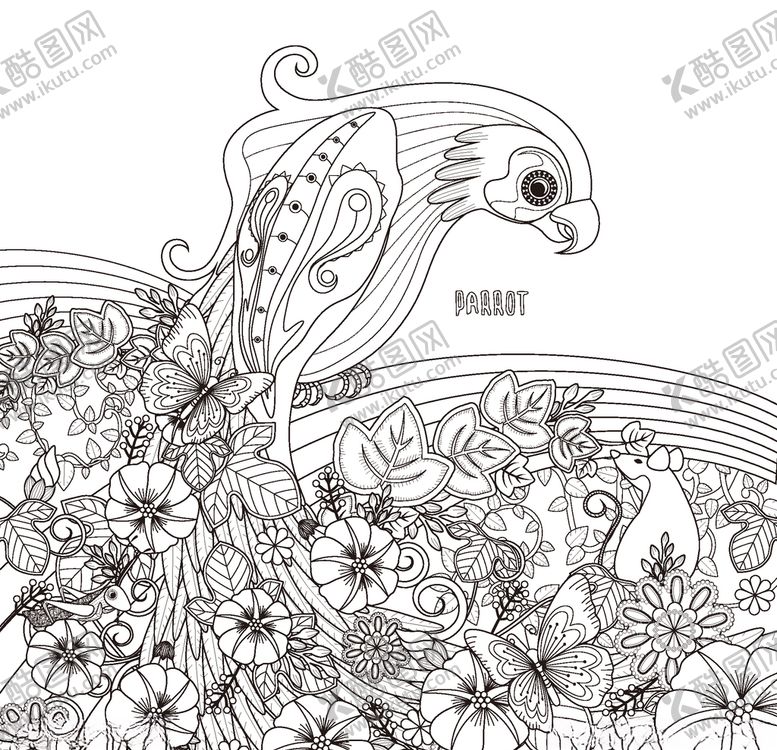 编号：36866710141542082729【酷图网】源文件下载-矢量动物植物线稿