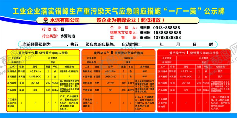 编号：12694309130131033028【酷图网】源文件下载-错峰生产措施一厂一策