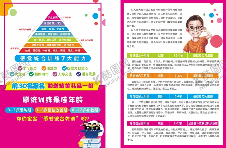 编号：87305101130856339811【酷图网】源文件下载-感统训练宣传单