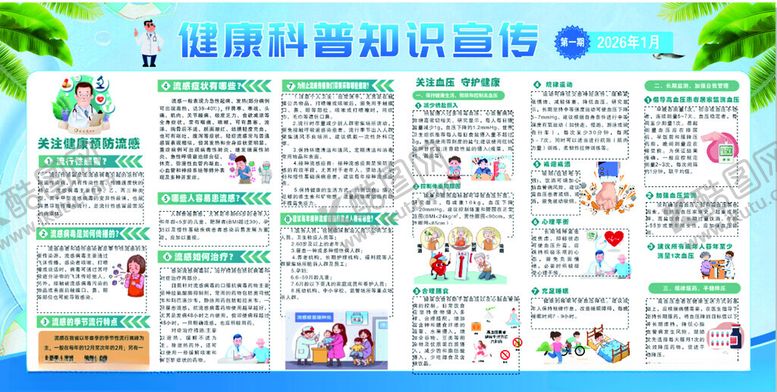 编号：54029504091447281565【酷图网】源文件下载-26年一月健康教育宣传栏