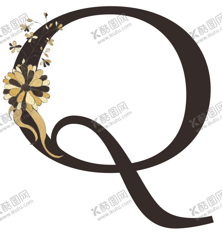 编号：76103009280708478248【酷图网】源文件下载-手绘花叶字母