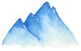 山村雪景水彩画