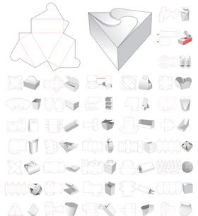 40款盒子包装盒模型平面设计