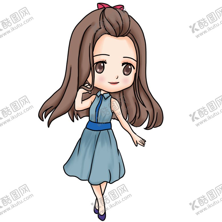 编号：81980007130709263444【酷图网】源文件下载-女性人物短发时尚卡通连衣裙可爱