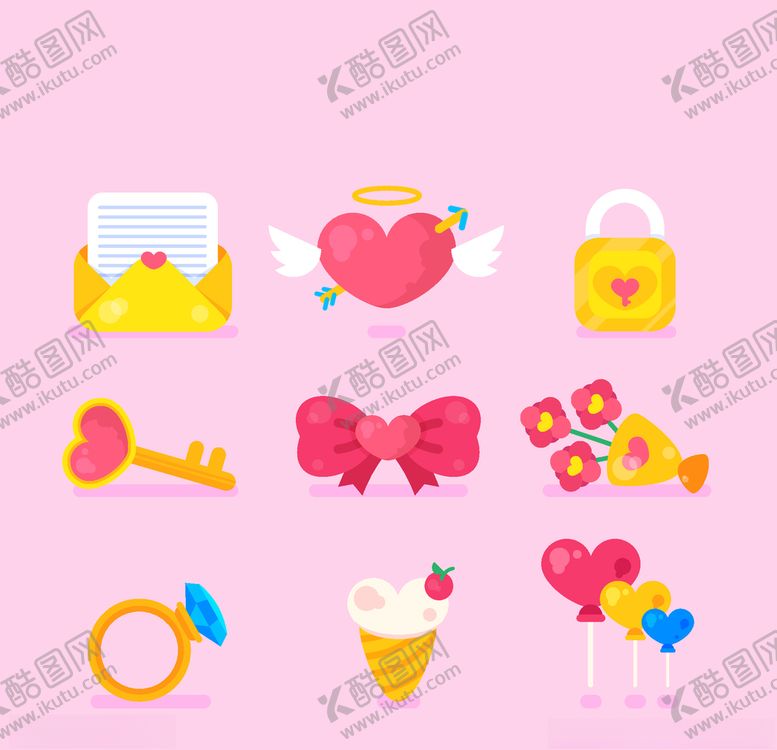 编号：53866405041200503352【酷图网】源文件下载-浪漫情人节元素