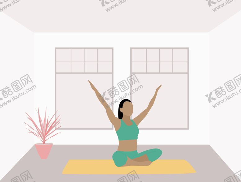 编号：82094409200901571232【酷图网】源文件下载-瑜伽运动插画