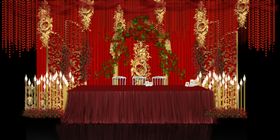 红色主题婚礼会场