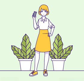 小清新人物男女插画
