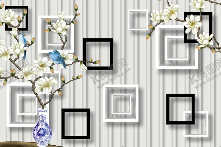 编号：45446010070617517722【酷图网】源文件下载-玉兰花背景墙