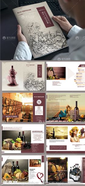 大气酒庄红酒画册