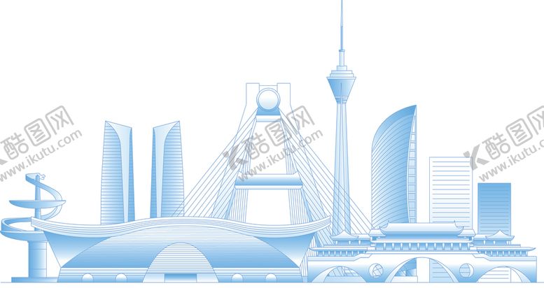 编号：23295701170151316566【酷图网】源文件下载-成都城市地标建筑群矢量