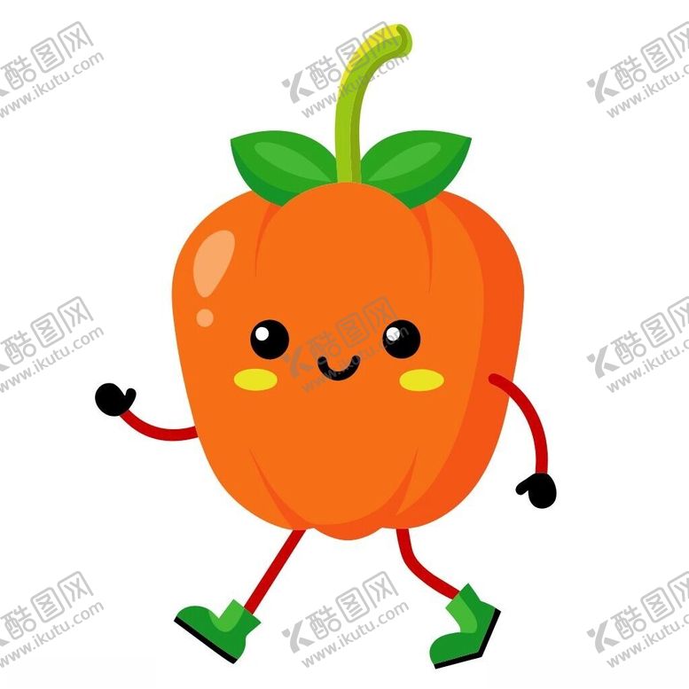 编号：79341602211705352781【酷图网】源文件下载-行走的卡通风格甜椒