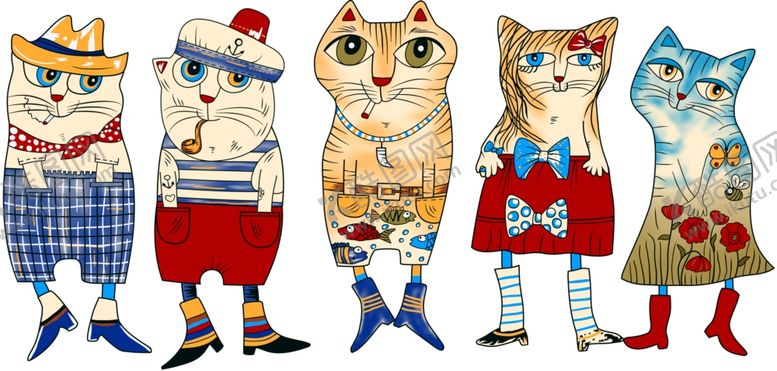 编号：48003109251019501405【酷图网】源文件下载-卡通滑稽猫