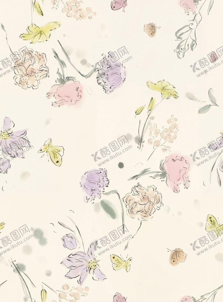 编号：43081504040524077257【酷图网】源文件下载-水彩花