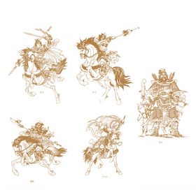 五虎上将素描人物