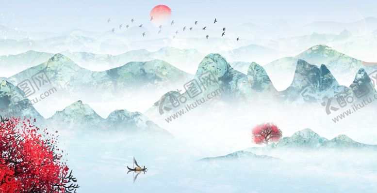 编号：92198309261309453039【酷图网】源文件下载-水墨山水