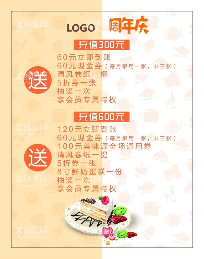 编号：14667611271428131251【酷图网】源文件下载-蛋糕甜品烘焙店周年庆活动海报