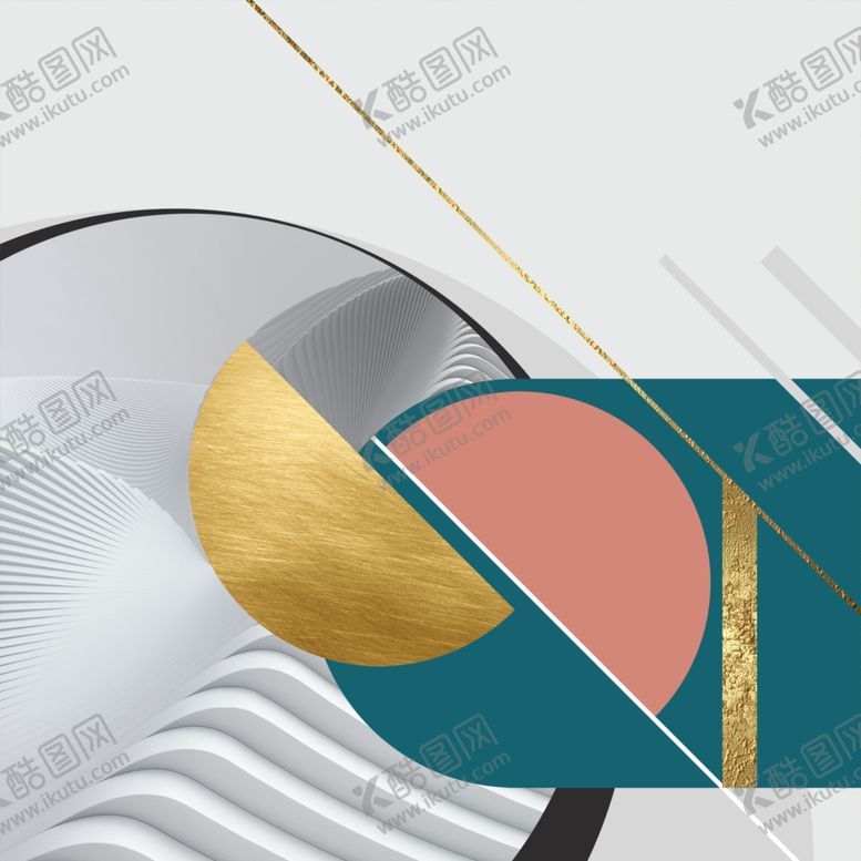 编号：30458901170402077272【酷图网】源文件下载-轻奢几何圆形挂画装饰画