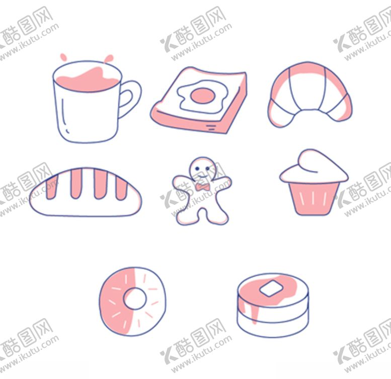 编号：97573407081303029476【酷图网】源文件下载-下午茶烘焙插画