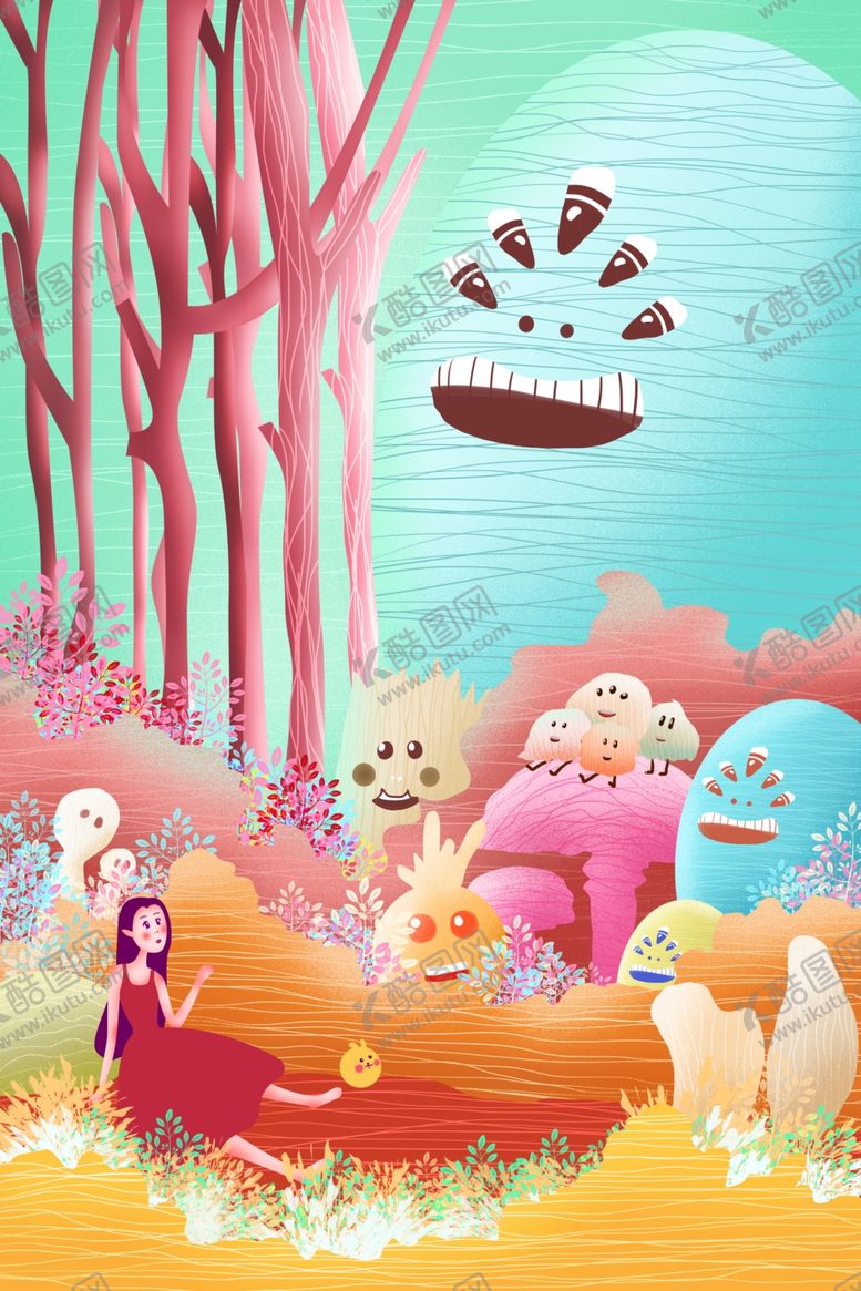 编号：71238610211915124919【酷图网】源文件下载-唯美插画探险少女