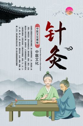 针灸中医传统复古海报素材